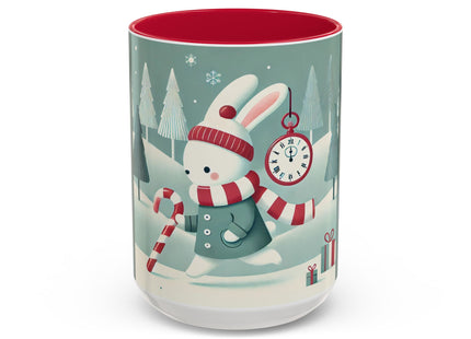 Candy Cane Timekeeper Bunny Colorful Mugs (11oz, 15oz)
