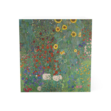Farm Garden with Sunflowers by Gustav Klimt Note Cube