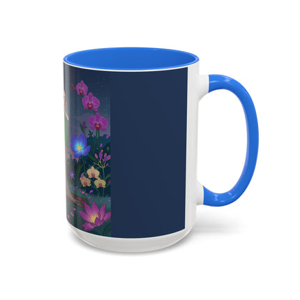 Moonlit Incense Ceremony Colorful Mugs – Art Deco Meditation Garden