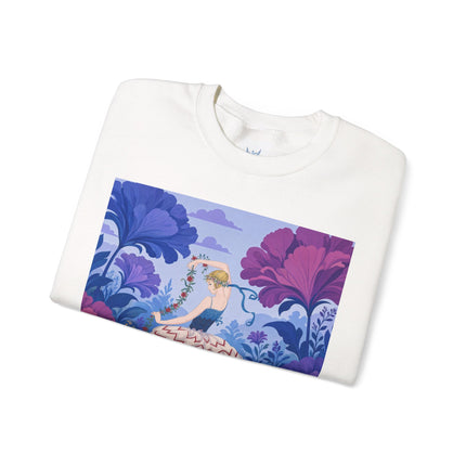 🌸🩰 The Enchanted Garden Ballet Crewneck Sweatshirt – Art Deco Floral Whimsy