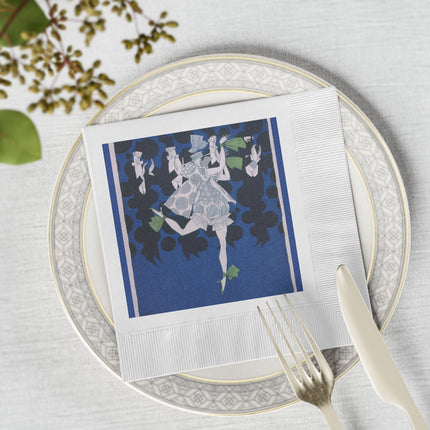 Where is my boy tonight by Ralph Barton White Coined Napkins