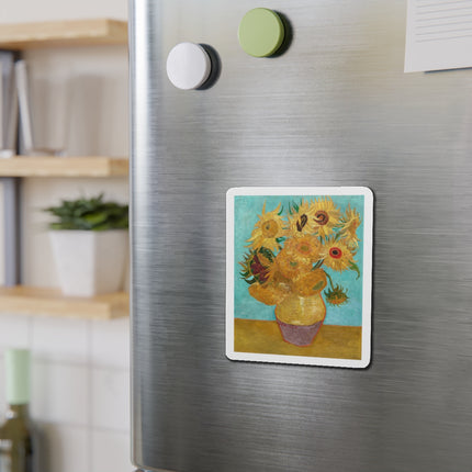 Vase with Twelve Sunflowers by Vincent Van Gogh Die-Cut Magnets (5 Sizes)