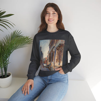 Gondola Moorings on the Grand Canal by John Singer Sargent Heavy Blend™ Crewneck Sweatshirt
