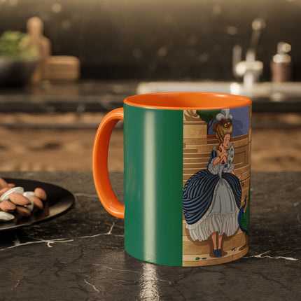 The Peacock's Admiration Colorful Mug (11oz, 15oz) – Rococo Elegance, Peacock Beauty & Garden Charm