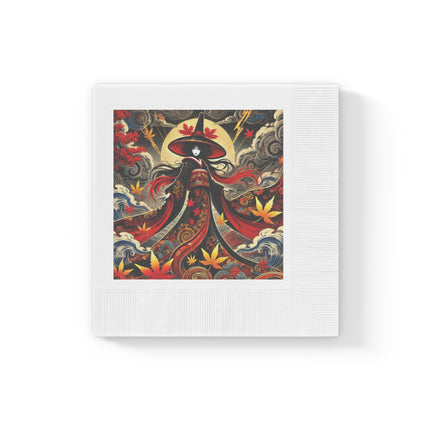 Kabuki Witch White Coined Napkins