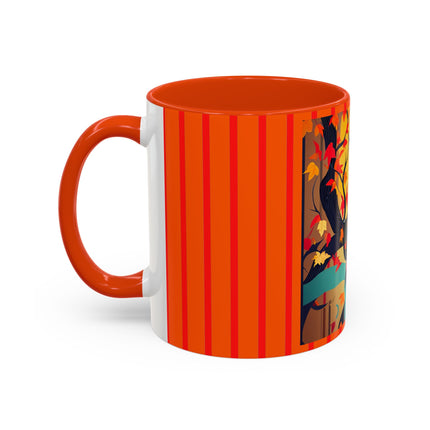 Black Cat in Kimono Colorful Mugs, 11oz