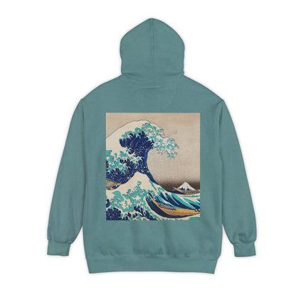 The Great Wave off Kanagawa by Katsushika Hokusai Unisex Garment-Dyed Hoodie