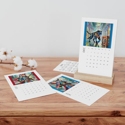 Neon Beasts: A Cyberpunk Odyssey Vertical Desk Calendar (2025)