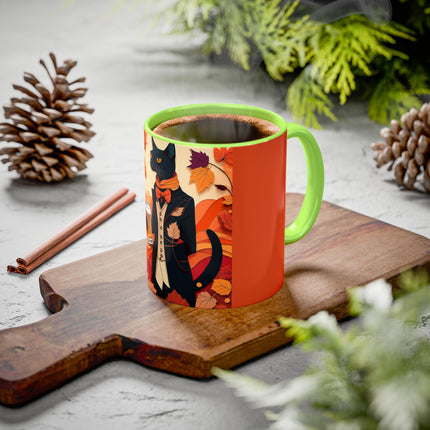 Siamese Cat at an Autumn Harvest Fair Colorful Mugs (11oz, 15oz)
