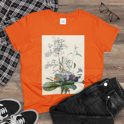 A Bouquet of Flowers with Insects by Pierre Joseph Redouté Women's Midweight Cotton Tee