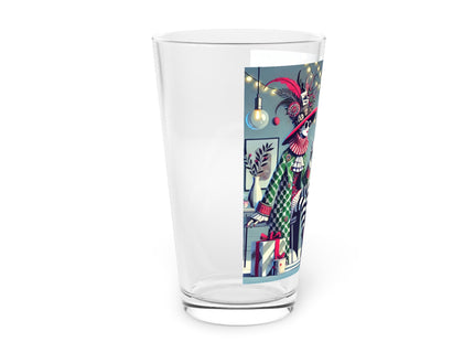Whimsical Christmas Tea Party Glass, 16oz