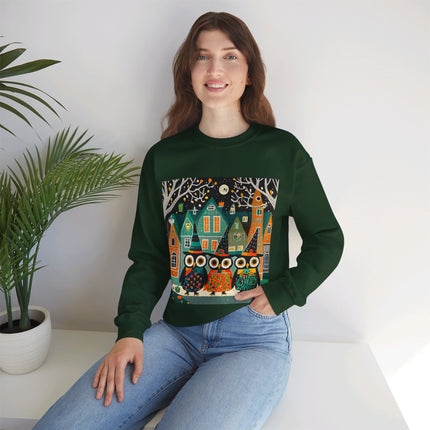Night of the Trick-or-Treating Owlets Unisex Heavy Blend™ Crewneck Sweatshirt