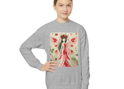 Strawberry Fairy Delight Youth Crewneck Sweatshirt