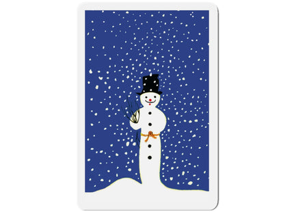 Snowman in Falling Snow Die-Cut Magnets (5 Sizes)