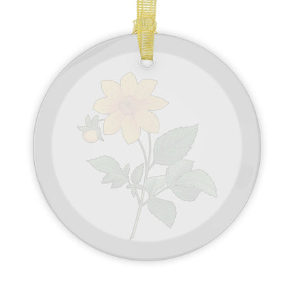 Dahlia botanical illustration by Pierre-Joseph Redouté Glass Ornament