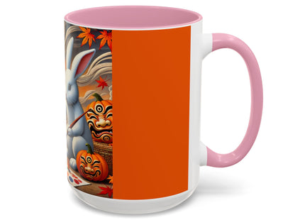 Halloween Rabbit’s Kabuki Jack-o’-Lanterns Colorful Mugs (11oz, 15oz)