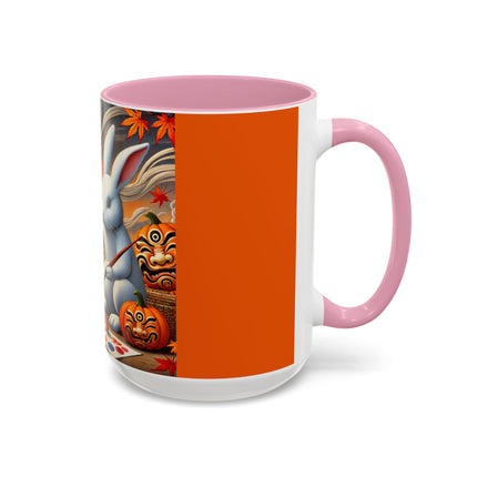 Halloween Rabbit’s Kabuki Jack-o’-Lanterns Colorful Mugs (11oz, 15oz)