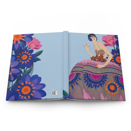 🌸🎭 The Lady Of The Carnival Blossom Garden Hardcover Journal – Art Deco Floral Extravagance