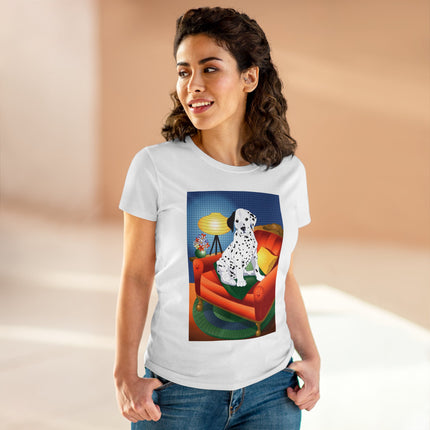 A Dalmatian's Cozy Corner Women's Midweight Cotton Tee