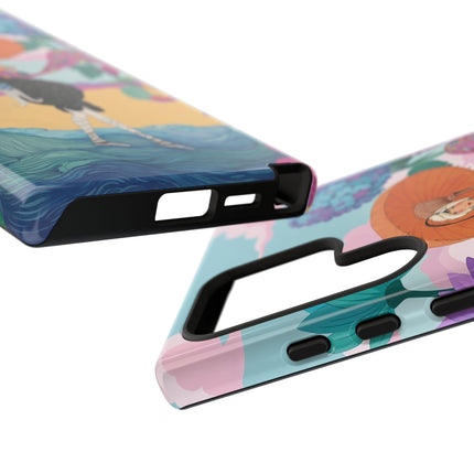 🌊☂️ The Lady Of The Flowered Seashore Phone Case – Art Deco Seaside Fashion