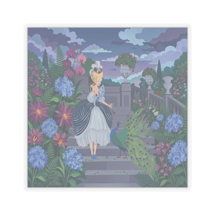 🦚🌸 The Peacock Garden Terrace Kiss-Cut Stickers – Art Deco Floral Elegance