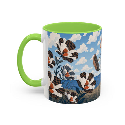 🌊🌼 The Windswept Seaside Promenade Colorful Mug – Art Deco Coastal Elegance