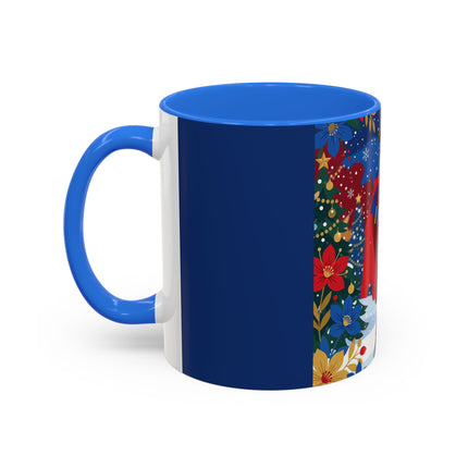 🎭❄️ The Christmas Masquerade Lady Colorful Mug – Art Deco Holiday Fantasy