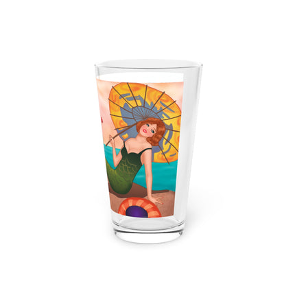 Mermaid with Parasol and Cupid by George Barbier Glass, 16oz