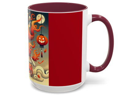 Jack-O’-Lantern Drums & The Kabuki Rabbit Colorful Mugs (11oz, 15oz)