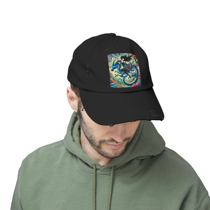 Mystic Guardian of the Sky Unisex Distressed Cap