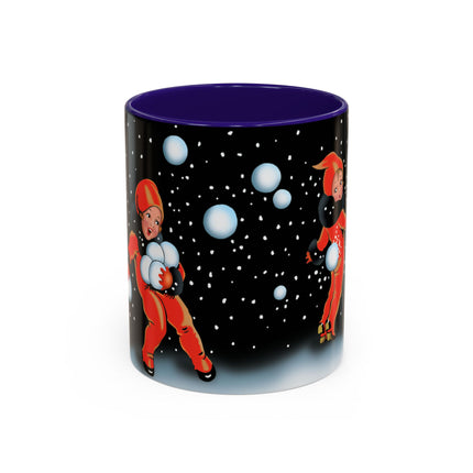 A Festive Snowball Toss Colorful Mugs (11oz, 15oz)