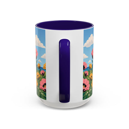 🌸⛵ The Seaside Blossom Promenade Colorful Mug – Art Deco Coastal Elegance