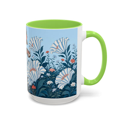 🎨💙 The Enchanted Garden Artist Colorful Mug – Art Deco Floral Whimsy