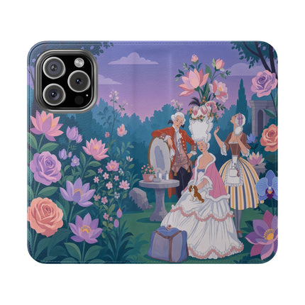 🌸🐶 The Grand Garden Dressing Flip Case – Art Deco Floral Elegance