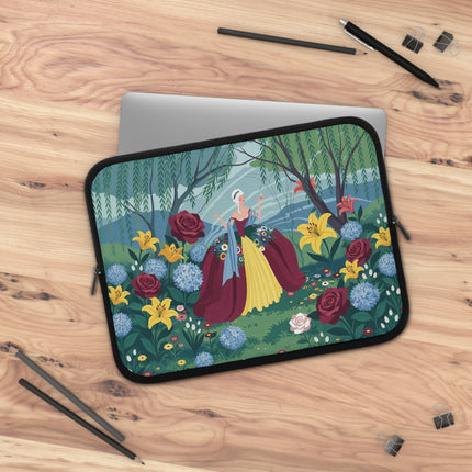 🌹🌿 The Lady Of The Willow Garden Laptop Sleeve – Art Deco Floral Elegance