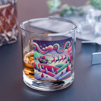 Festive Reindeer Flight Rocks Glass, 10oz