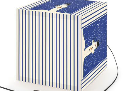Snowman in Falling Snow Light Cube Lamp