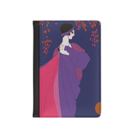 Crimson Shawl Geisha Passport Cover – Serene Elegance & Timeless Beauty