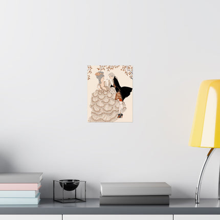 🎭🌸 Gallant Pretense Matte Vertical Poster – Romantic Art Deco Elegance