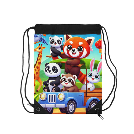 The Safari Friends on the Move Drawstring Bag – Adventure, Friendship & Sunny Fun
