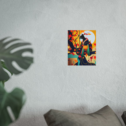 Black Cat in Kimono Fine Art Posters
