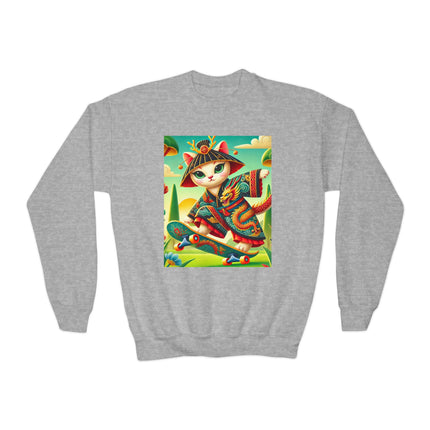 Dragon Dance on Wheels Youth Crewneck Sweatshirt – Energy, Style & Fearless Creativity