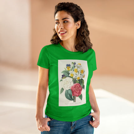 Choix des plus belles fleurs, Plate 015 by Pierre Joseph Redouté Women's Midweight Cotton Tee