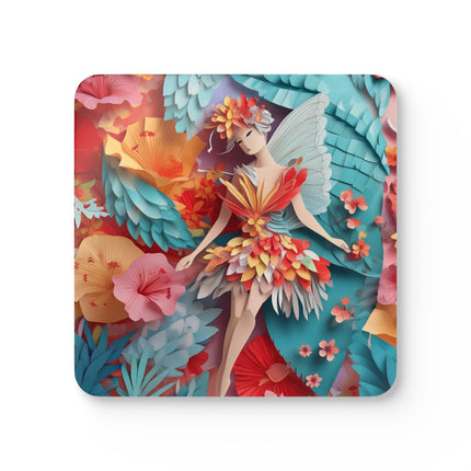 Hibiscus Fairy Corkwood Coaster Set