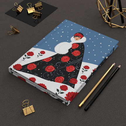 🌹❄️ The Lady Of The Winter Rose Garden Hardcover Journal – Art Deco Floral Elegance
