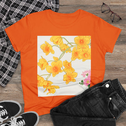 Golden Bow Orchid Women's Midweight Cotton Tee