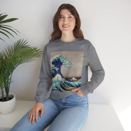 The Great Wave off Kanagawa by Katsushika Hokusai Heavy Blend™ Crewneck Sweatshirt