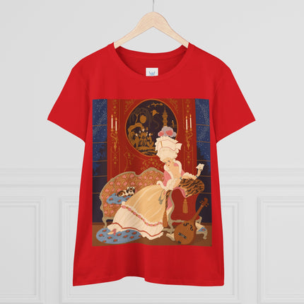 🎼🐈 The Lady Of The Midnight Salon Cotton Tee – Art Deco Fashion Illustration