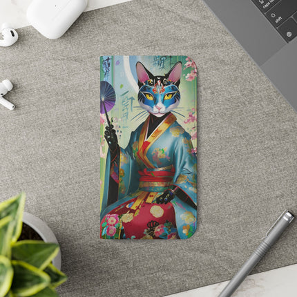 🌸✨ Cyberpunk Geisha Flip Case – Neon Elegance & Futuristic Grace