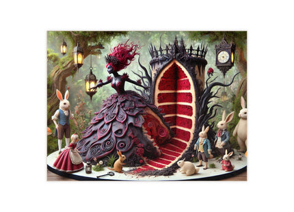 Malice in Wonderland – Gothic Halloween Cake Fantasy Ceramic Tile